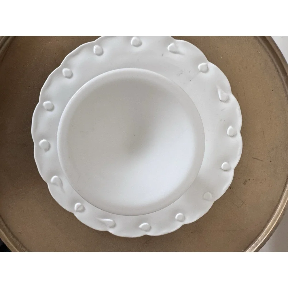 Indiana Milk Glass Cake Plate Vintage Antique Cottage Grandma Granny
